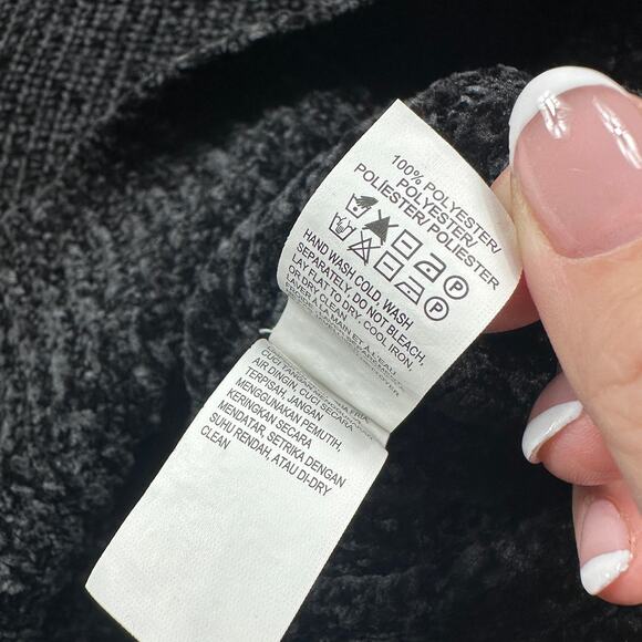 Lucky Brand Black Chenille Ribbed Knit Turtleneck Pullover Cozy Sweater Medium - Picture 9 of 13